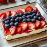 Flag Cheesecake Bars with Berry Topping