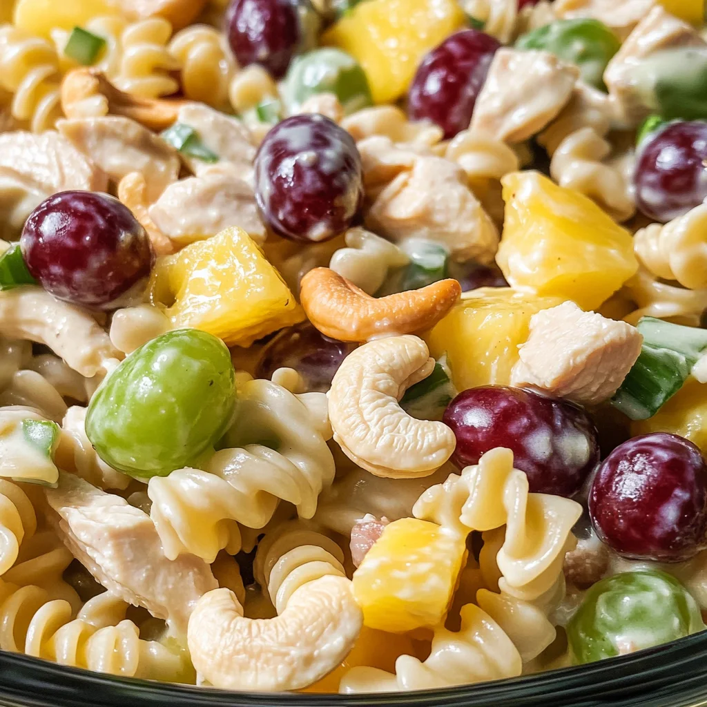 Fruity Cashew Chicken Pasta Salad