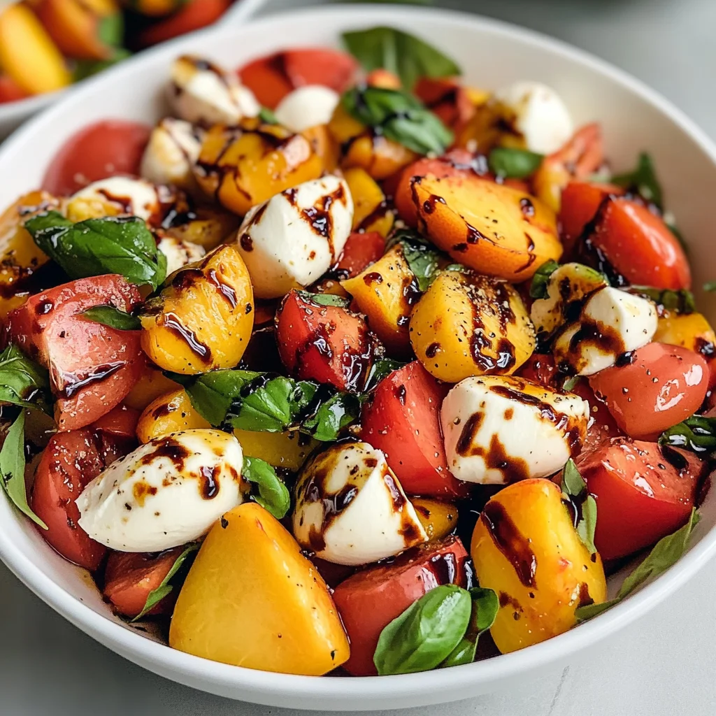 Healthy Peach Caprese Salad