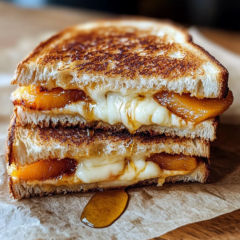 Honey Peach & White Cheddar Grilled Cheese