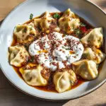 Manti (Turkish Dumplings) with Garlicky Yogurt and Spiced Oil