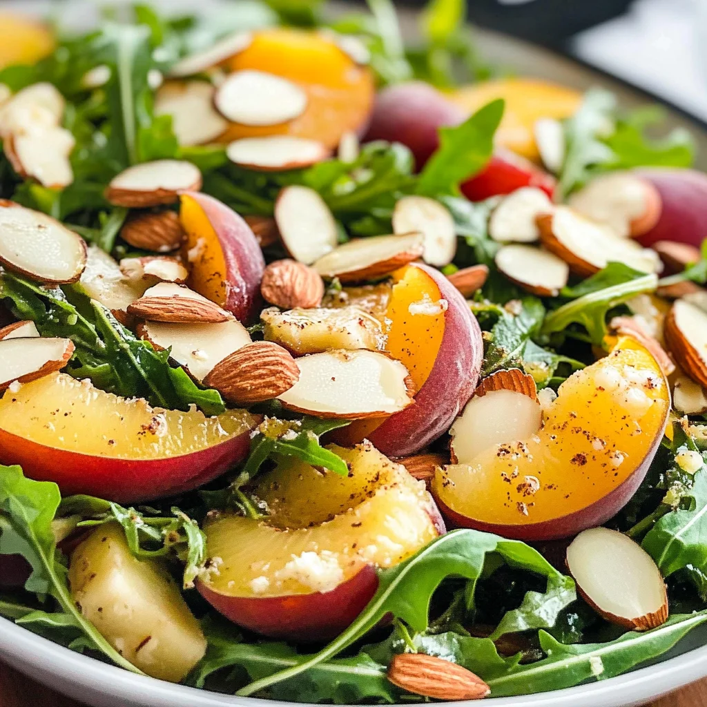 Nectarine Salad with Arugula and Cheddar
