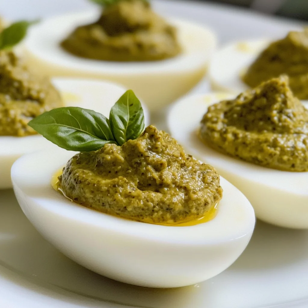 Pesto Deviled Eggs