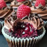 Raspberry Chocolate Lava Cupcakes