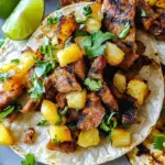 Tacos Al Pastor Made With Grilled beef Steaks