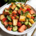 Watermelon Panzanella Salad (Gluten Free)