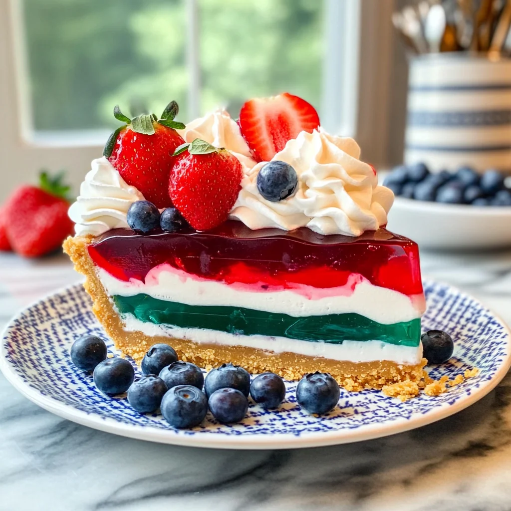 4th of July Patriotic Jello Pie