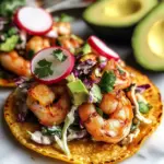 Adobo Shrimp Tostadas with Lime Slaw