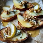 Pear Blue Cheese Honey Crostini with Walnuts