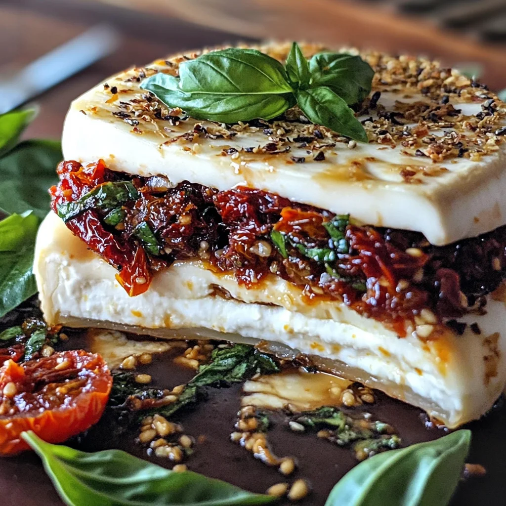 Sun Dried Tomato and Basil Stuffed Brie Appetizer Recipe